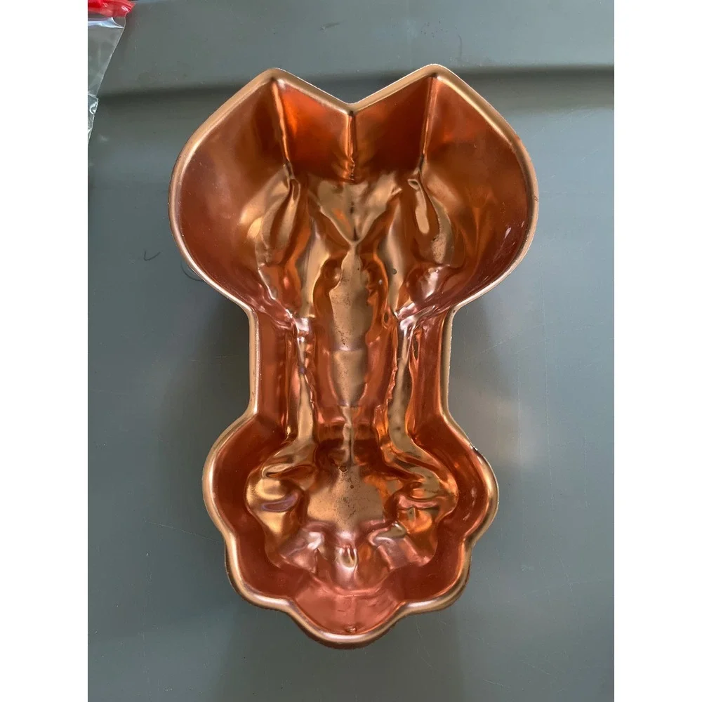 Vintage Copper Lobster Jello Mold Cake Pan Coastal Kitchen Decor 10.5 Inch
